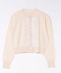 eyelash lace tuck frill cardigan