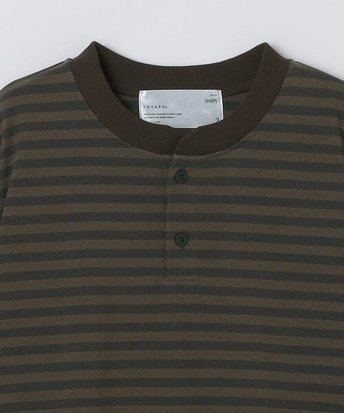 SHIPS(シップス)の「THYARD: COOLMAX(R) ボーダー ヘンリーネック Tシャツ(Tシャツ/カットソー・メンズ・ホワイト/ブルー/ブラウン・2/3/4)」の5枚目の写真