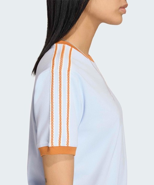 adidas(アディダス)の「アディダス オリジナルス サマーグロー アドバンスド スリーストライプス Tシャツ / アディダスオリジナルス adidas Originals(Tシャツ/カットソー・レディース・ブルー・XX-LARGE/3XL/LARGE/MEDIUM/SMALL/X-LARGE/X-SMALL)」の4枚目の写真