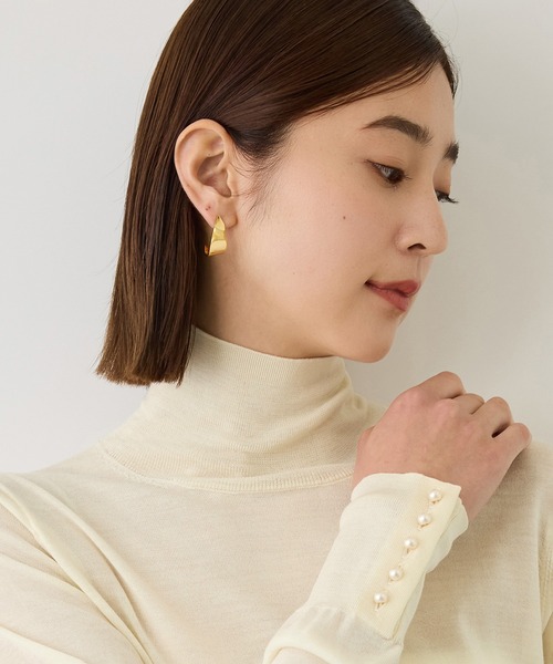 ROPE'(ロペ)の「メリノウールハイネックマルティプルパールニット/アンサンブル対応・イージーケア(ニット/セーター・レディース・ワイン/ピンク/ブラック/キャメル/オフホワイト・38)」の19枚目の写真