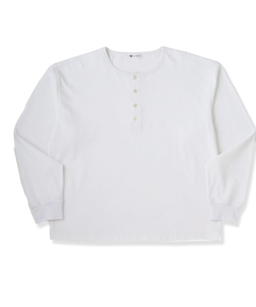 tk.TAKEO KIKUCHI(ティーケータケオキクチ)の「ヘンリーネック長袖Tシャツ(Tシャツ/カットソー・メンズ・ホワイト/ブラック・03/02)」の3枚目の写真