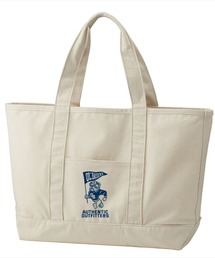 Ol' Basics(オール・ベーシックス) ビッグトートバッグ キャンバス ブルドッグ&フラッグイラスト カレッジロゴ プリント 鞄 BAG アメカジ メンズ レディース ユニセックス