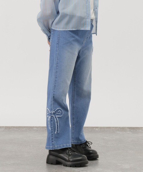 GLOBAL WORK(グローバルワーク)の「GOODデニムモチーフフレアパンツ/1051135(デニムパンツ・キッズ・ブルー/ダークブルー/ブラック系その他・130cm/140cm/160cm/150cm)」の15枚目の写真