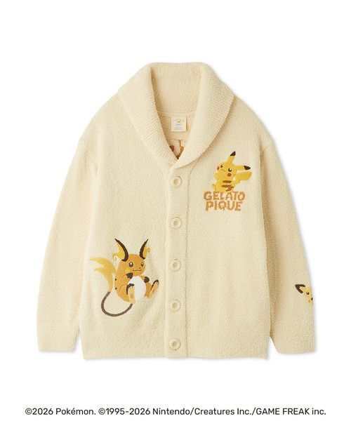 ジェラピケ ベビモコジャガードショールカーディガン ピカチュウ ポケモン】【ユニセックス】ベビモコジャガードショールカーディガン