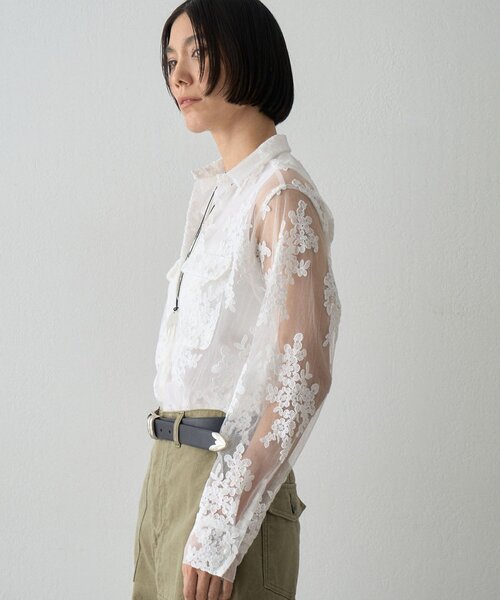 Whim Gazette(ウィムガゼット)の「刺繍レースシャツ(シャツ/ブラウス・レディース・ブラック/オフホワイト・FREE)」の22枚目の写真