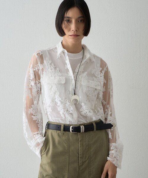 Whim Gazette(ウィムガゼット)の「刺繍レースシャツ(シャツ/ブラウス・レディース・ブラック/オフホワイト・FREE)」の18枚目の写真