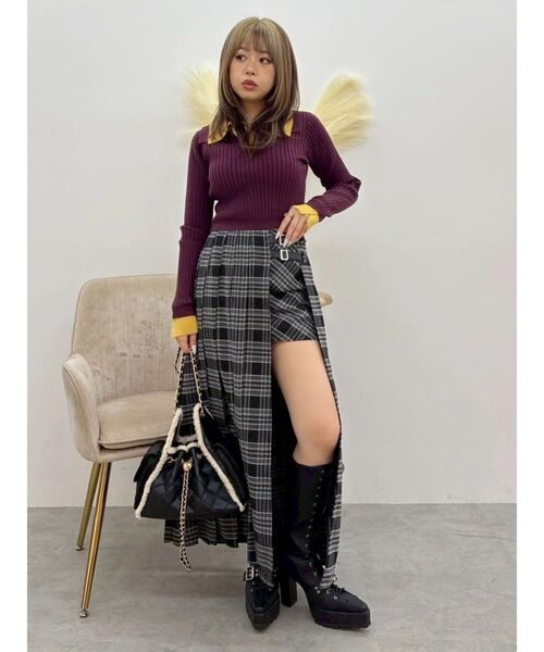 EVRIS(エヴリス)の「チェックプリーツロングスカート(スカート・レディース・レッド/ブラウン/ブラック・SMALL/MEDIUM)」の8枚目の写真