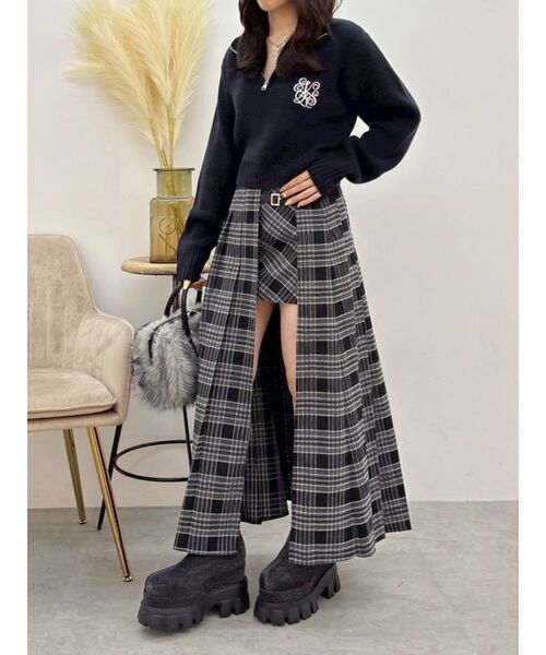 EVRIS(エヴリス)の「チェックプリーツロングスカート(スカート・レディース・レッド/ブラウン/ブラック・SMALL/MEDIUM)」の18枚目の写真