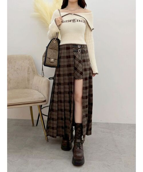 EVRIS(エヴリス)の「チェックプリーツロングスカート(スカート・レディース・レッド/ブラウン/ブラック・SMALL/MEDIUM)」の21枚目の写真