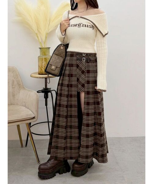 EVRIS(エヴリス)の「チェックプリーツロングスカート(スカート・レディース・レッド/ブラウン/ブラック・SMALL/MEDIUM)」の22枚目の写真