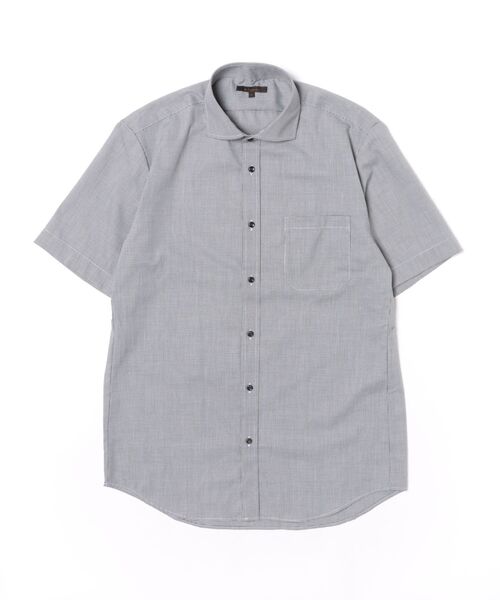 m.f.editorial(エムエフエディトリアル)の「ワイシャツ メンズ ノンアイロン 綿混 カッタウェイ 半袖 ビジネス ドレス NEWスタンダードフィット(ビジネスシャツ・メンズ・グレー・LARGE)」の2枚目の写真