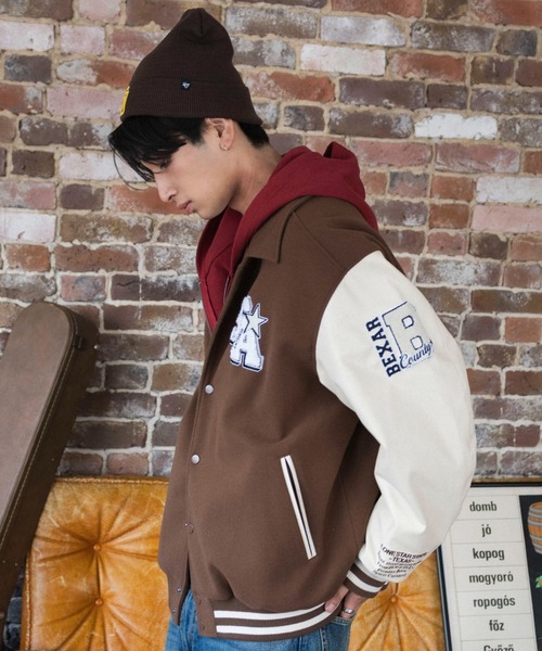 WEGO(ウィゴー)の「WEGO/【26年秋冬新作】メルトンワッペンスタジャン(ピーコート・メンズ・ブラック/ネイビー/ブラウン/ワイン・SMALL/MEDIUM/LARGE)」の20枚目の写真