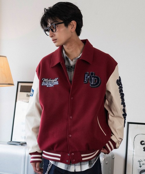 WEGO(ウィゴー)の「WEGO/【26年秋冬新作】メルトンワッペンスタジャン(ピーコート・メンズ・ブラック/ネイビー/ブラウン/ワイン・SMALL/MEDIUM/LARGE)」の17枚目の写真