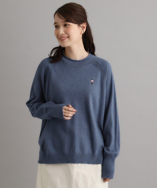 LAURA ASHLEY(ローラアシュレイ)の「【日本製/ワンマイルウエア】コットン ソルジャー刺繍プルオーバー(ニット/セーター・レディース・ブルー/グレー/ワインレッド・38)」の2枚目の写真