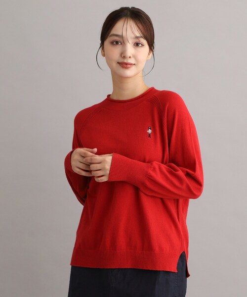 LAURA ASHLEY(ローラアシュレイ)の「【日本製/ワンマイルウエア】コットン ソルジャー刺繍プルオーバー(ニット/セーター・レディース・ブルー/グレー/ワインレッド・38)」の3枚目の写真