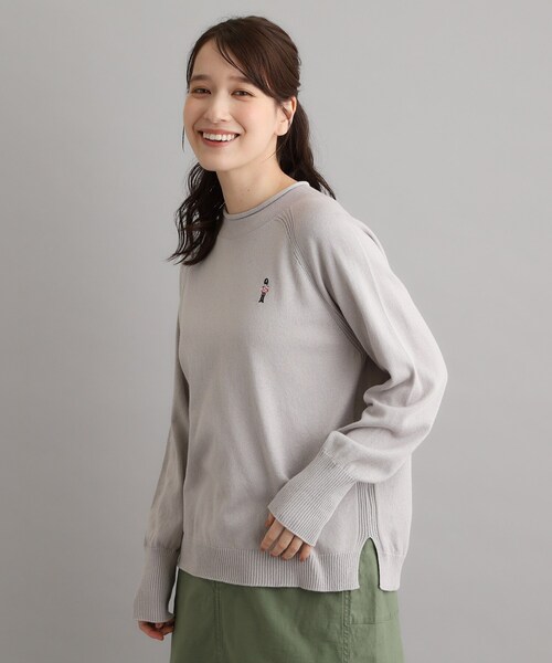 LAURA ASHLEY(ローラアシュレイ)の「【日本製/ワンマイルウエア】コットン ソルジャー刺繍プルオーバー(ニット/セーター・レディース・ブルー/グレー/ワインレッド・38)」の4枚目の写真