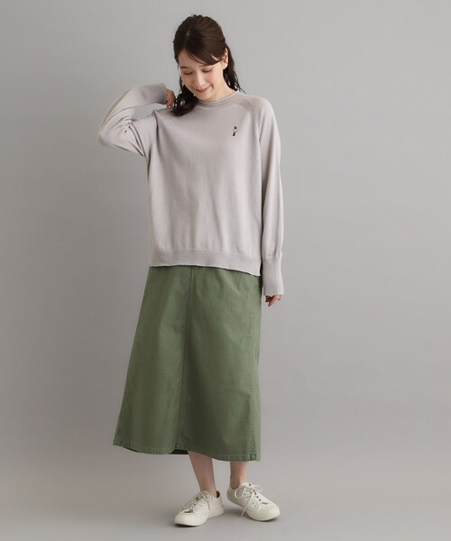 LAURA ASHLEY(ローラアシュレイ)の「【日本製/ワンマイルウエア】コットン ソルジャー刺繍プルオーバー(ニット/セーター・レディース・ブルー/グレー/ワインレッド・38)」の5枚目の写真