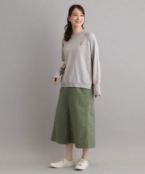 LAURA ASHLEY(ローラアシュレイ)の「【日本製/ワンマイルウエア】コットン ソルジャー刺繍プルオーバー(ニット/セーター・レディース・ブルー/グレー/ワインレッド・38)」の6枚目の写真