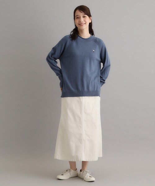 LAURA ASHLEY(ローラアシュレイ)の「【日本製/ワンマイルウエア】コットン ソルジャー刺繍プルオーバー(ニット/セーター・レディース・ブルー/グレー/ワインレッド・38)」の9枚目の写真