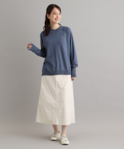 LAURA ASHLEY(ローラアシュレイ)の「【日本製/ワンマイルウエア】コットン ソルジャー刺繍プルオーバー(ニット/セーター・レディース・ブルー/グレー/ワインレッド・38)」の10枚目の写真