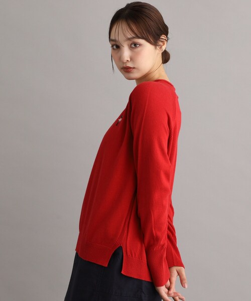 LAURA ASHLEY(ローラアシュレイ)の「【日本製/ワンマイルウエア】コットン ソルジャー刺繍プルオーバー(ニット/セーター・レディース・ブルー/グレー/ワインレッド・38)」の12枚目の写真
