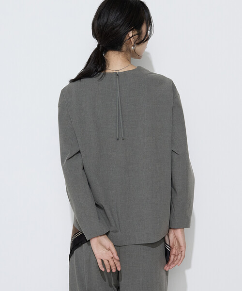 COMME CA(コムサ)の「【セットアップ対応】2WAYコンパクトストレッチ ブラウス(シャツ/ブラウス・レディース・ブラック/グレー/ブラウン・9号/11号)」の8枚目の写真