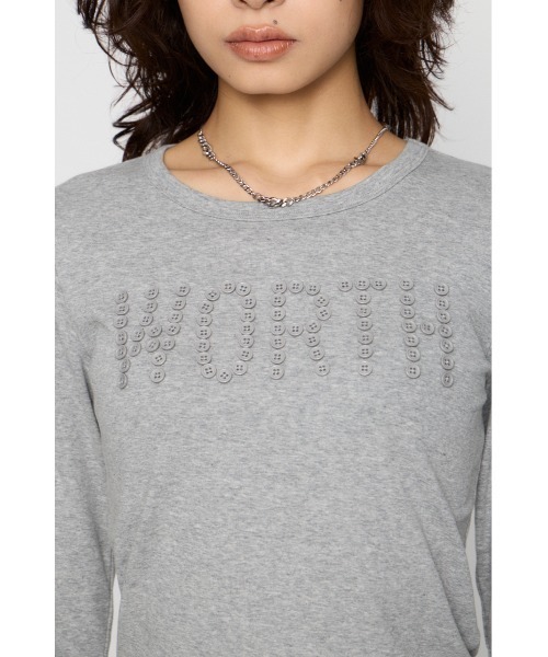 LAGUA GEM（ラグアジェム）の「MESSAGE BUTTON  ロングスリーブTシャツ（Tシャツ/カットソー・レディース・グレー/ミント/ブラック・FREE）」の18枚目の写真
