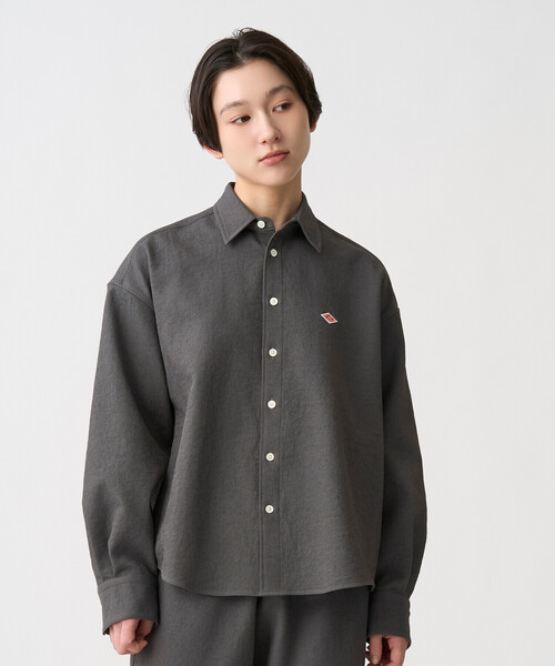 DANTON(ダントン)の「Women's Polyester Twill Shirt Jacket(シャツ/ブラウス・レディース・グレイッシュベージュ/マスタード/チャコール/ブラウン・38/36/34)」の5枚目の写真