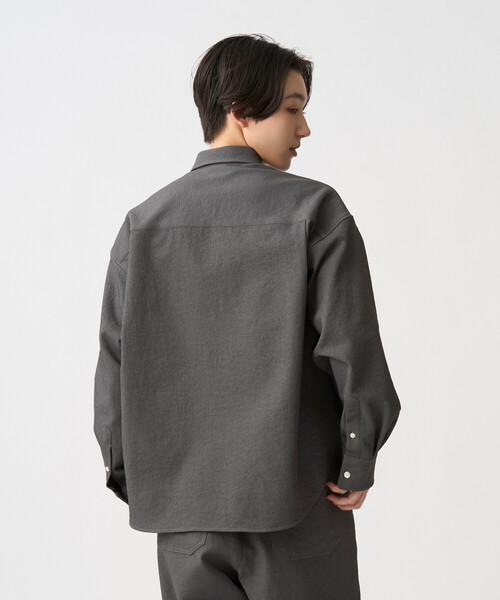 DANTON(ダントン)の「Women's Polyester Twill Shirt Jacket(シャツ/ブラウス・レディース・グレイッシュベージュ/マスタード/チャコール/ブラウン・38/36/34)」の7枚目の写真