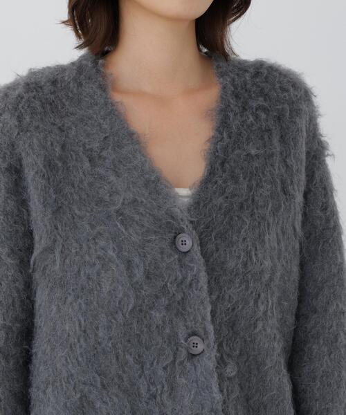 N.(N. Natural Beauty Basic)(エヌエヌナチュラルビューティーベーシック)の「ミドル丈シャギーニットカーディガン(カーディガン/ボレロ・レディース・ベージュ/グレー・FREE)」の12枚目の写真