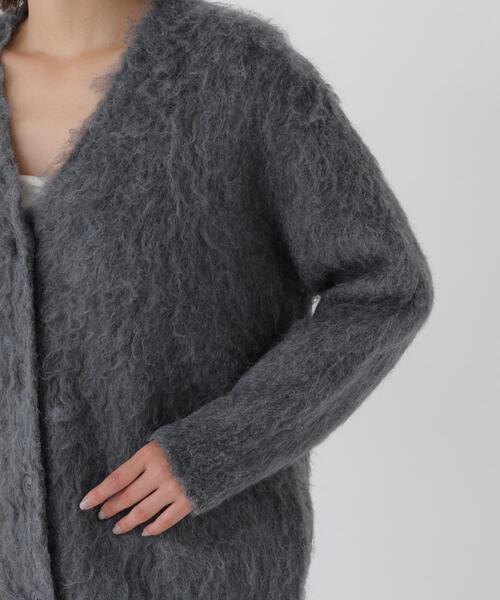 N.(N. Natural Beauty Basic)(エヌエヌナチュラルビューティーベーシック)の「ミドル丈シャギーニットカーディガン(カーディガン/ボレロ・レディース・ベージュ/グレー・FREE)」の13枚目の写真