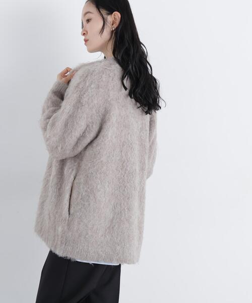 N.(N. Natural Beauty Basic)(エヌエヌナチュラルビューティーベーシック)の「ミドル丈シャギーニットカーディガン(カーディガン/ボレロ・レディース・ベージュ/グレー・FREE)」の19枚目の写真