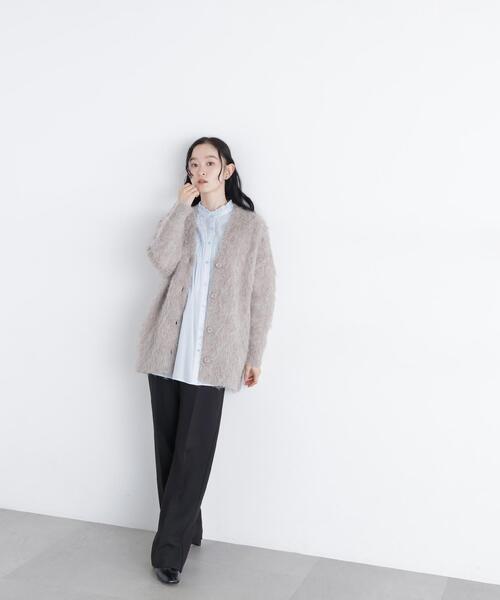 N.(N. Natural Beauty Basic)(エヌエヌナチュラルビューティーベーシック)の「ミドル丈シャギーニットカーディガン(カーディガン/ボレロ・レディース・ベージュ/グレー・FREE)」の20枚目の写真