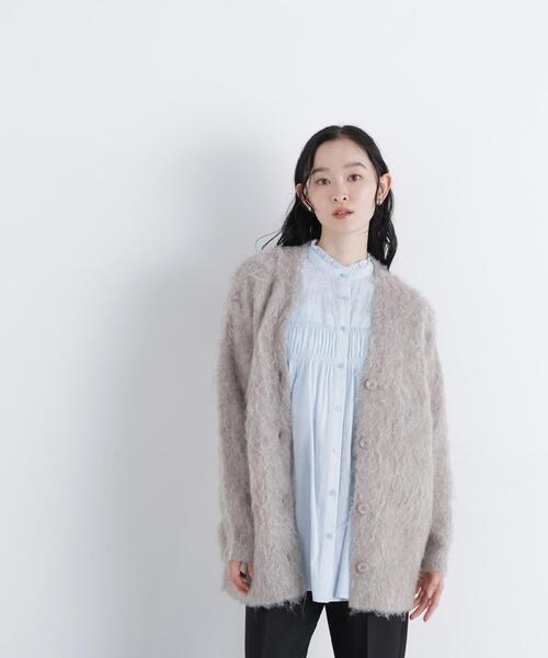 N.(N. Natural Beauty Basic)(エヌエヌナチュラルビューティーベーシック)の「ミドル丈シャギーニットカーディガン(カーディガン/ボレロ・レディース・ベージュ/グレー・FREE)」の21枚目の写真