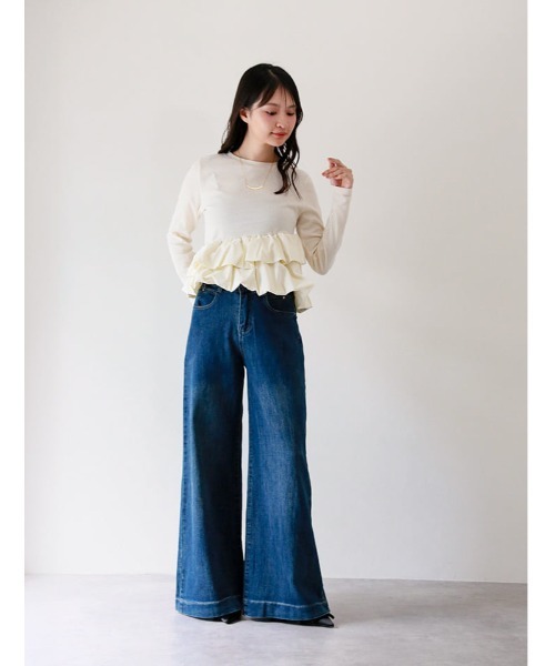 fifth(フィフス)の「カットリブオーガンジーバルーンプルオーバー(Tシャツ/カットソー・レディース・ブラック・M)」の2枚目の写真