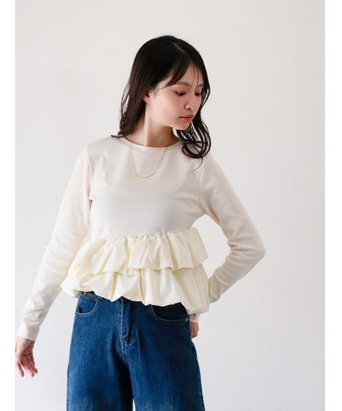 fifth(フィフス)の「カットリブオーガンジーバルーンプルオーバー(Tシャツ/カットソー・レディース・ブラック・M)」の5枚目の写真