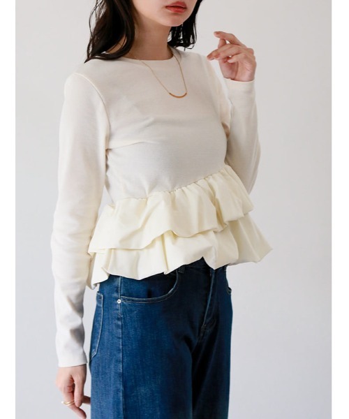 fifth(フィフス)の「カットリブオーガンジーバルーンプルオーバー(Tシャツ/カットソー・レディース・ブラック・M)」の6枚目の写真