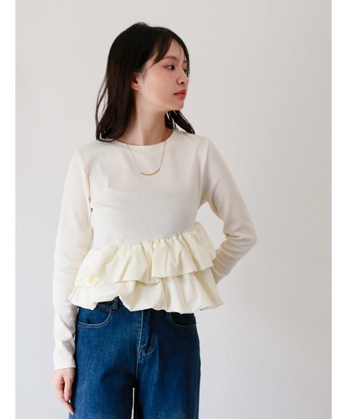 fifth(フィフス)の「カットリブオーガンジーバルーンプルオーバー(Tシャツ/カットソー・レディース・ブラック・M)」の10枚目の写真