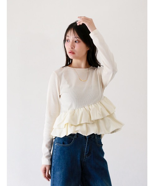 fifth(フィフス)の「カットリブオーガンジーバルーンプルオーバー(Tシャツ/カットソー・レディース・ブラック・M)」の11枚目の写真