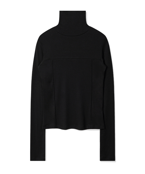 PHOS333(フォースサンサンサン)の「W 切り込みステッチタートルネック/ブラック(Tシャツ/カットソー・レディース・その他・FREE)」の4枚目の写真