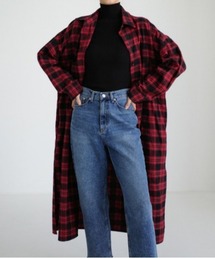 ミドル丈チェック柄シャツ