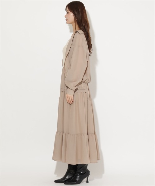 AND COUTURE(アンドクチュール)の「シャツSETニットドッキングワンピース(ワンピース・レディース・ベージュ/ブラック/ホワイト・FREE)」の16枚目の写真