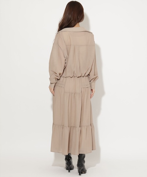 AND COUTURE(アンドクチュール)の「シャツSETニットドッキングワンピース(ワンピース・レディース・ベージュ/ブラック/ホワイト・FREE)」の17枚目の写真