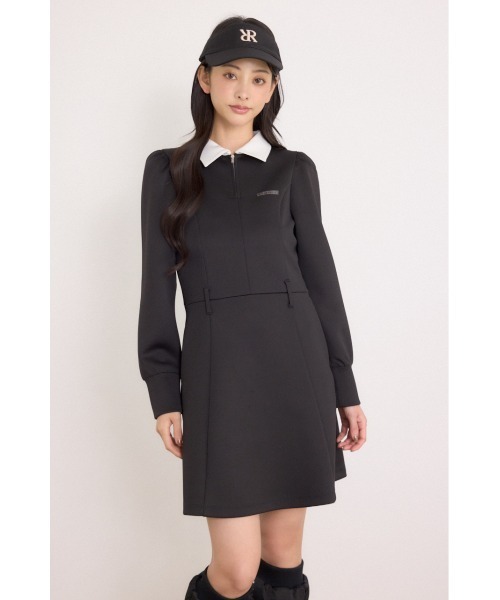 RIENDA GOLF(リエンダゴルフ)の「【RIENDA GOLF】配色ハーフジッププリンセスワンピース 秋服 冬服(ワンピース・レディース・ブルー系その他/ブラウン系その他/ブラック・SMALL/MEDIUM)」の1枚目の写真