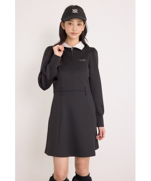 RIENDA GOLF(リエンダゴルフ)の「【RIENDA GOLF】配色ハーフジッププリンセスワンピース 秋服 冬服(ワンピース・レディース・ブルー系その他/ブラウン系その他/ブラック・SMALL/MEDIUM)」の7枚目の写真