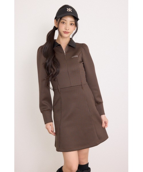 RIENDA GOLF(リエンダゴルフ)の「【RIENDA GOLF】配色ハーフジッププリンセスワンピース 秋服 冬服(ワンピース・レディース・ブルー系その他/ブラウン系その他/ブラック・SMALL/MEDIUM)」の15枚目の写真