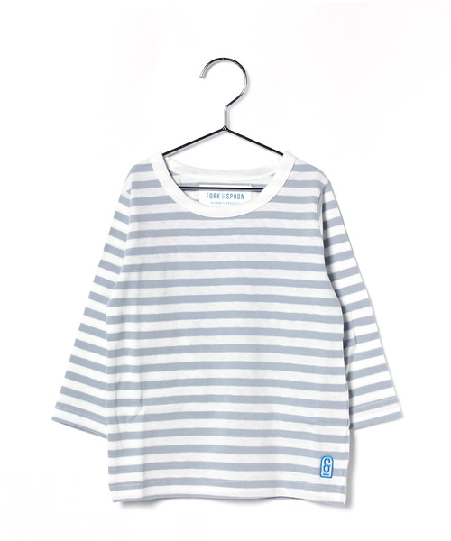 URBAN RESEARCH DOORS（アーバンリサーチドアーズ）の「FORK＆SPOON ボーダークルーネックL/S（Tシャツ/カットソー・キッズ・ベージュ/ブラック/グレー・90/105/120/135）」の3枚目の写真