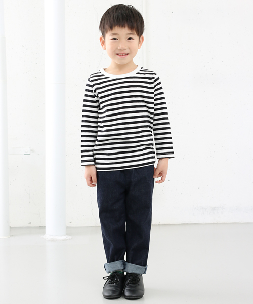 URBAN RESEARCH DOORS（アーバンリサーチドアーズ）の「FORK＆SPOON ボーダークルーネックL/S（Tシャツ/カットソー・キッズ・ベージュ/ブラック/グレー・90/105/120/135）」の8枚目の写真