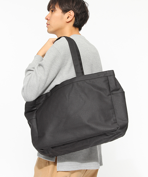LAKOLE(ラコレ)の「【撥水】コットンキャンバストートバッグ(L) / LAKOLE(トートバッグ・レディース・ブラック/カーキ/ホワイト・FREE)」の2枚目の写真