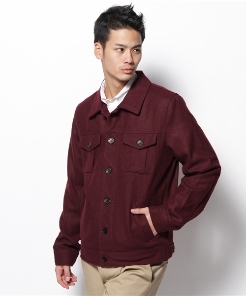 WEGO(ウィゴー)の「メルトンGジャンⅡ(ブルゾン・メンズ・ブラック/ダークグレー/ベージュ/ネイビー/ワイン・MEDIUM/LARGE)」の5枚目の写真